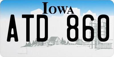 IA license plate ATD860