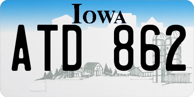 IA license plate ATD862