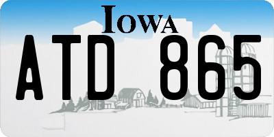 IA license plate ATD865