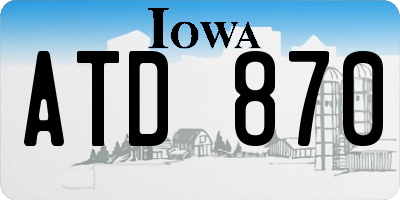 IA license plate ATD870