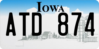 IA license plate ATD874