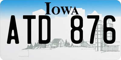 IA license plate ATD876
