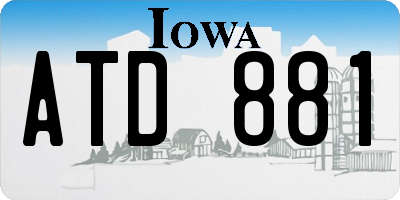 IA license plate ATD881