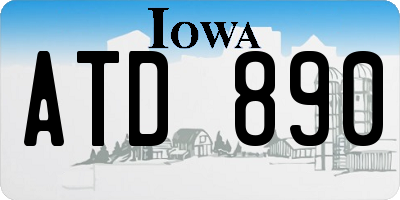 IA license plate ATD890