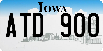 IA license plate ATD900