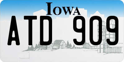 IA license plate ATD909