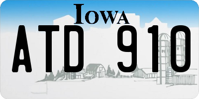 IA license plate ATD910