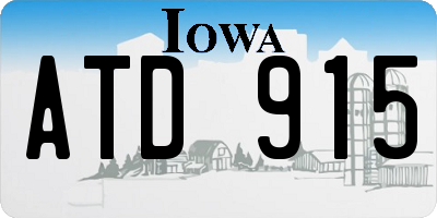 IA license plate ATD915