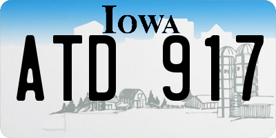 IA license plate ATD917