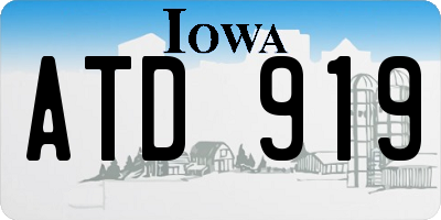 IA license plate ATD919