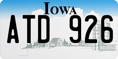 IA license plate ATD926