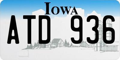IA license plate ATD936