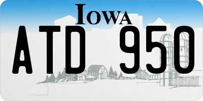 IA license plate ATD950