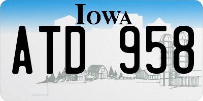 IA license plate ATD958