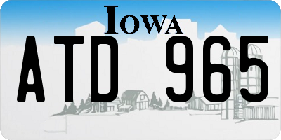 IA license plate ATD965