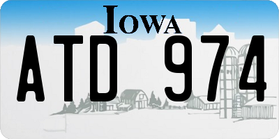 IA license plate ATD974