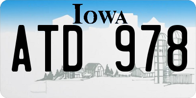 IA license plate ATD978