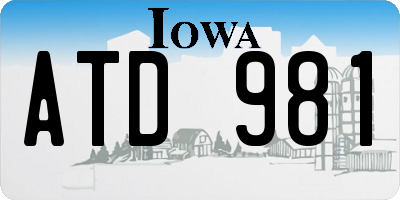 IA license plate ATD981