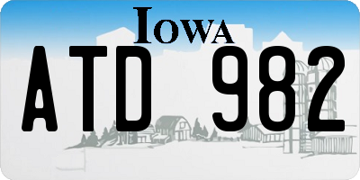 IA license plate ATD982