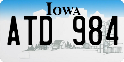 IA license plate ATD984