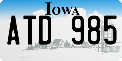 IA license plate ATD985