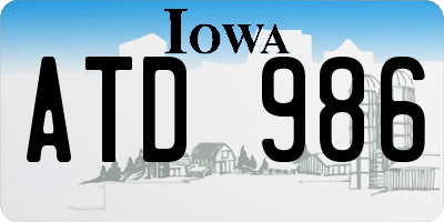 IA license plate ATD986
