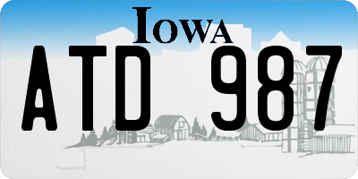 IA license plate ATD987