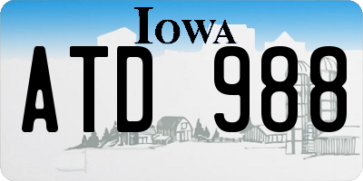 IA license plate ATD988