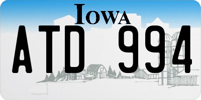 IA license plate ATD994