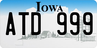 IA license plate ATD999