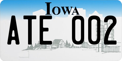IA license plate ATE002