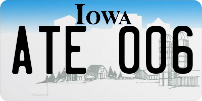 IA license plate ATE006