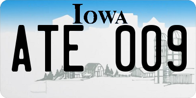 IA license plate ATE009