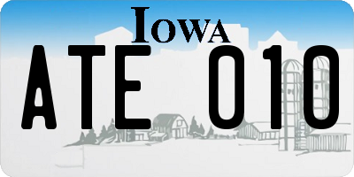 IA license plate ATE010