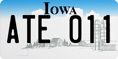 IA license plate ATE011