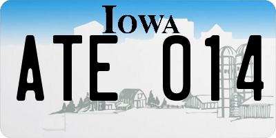 IA license plate ATE014