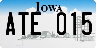IA license plate ATE015