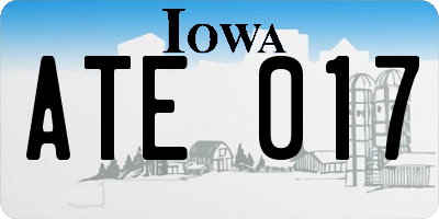 IA license plate ATE017