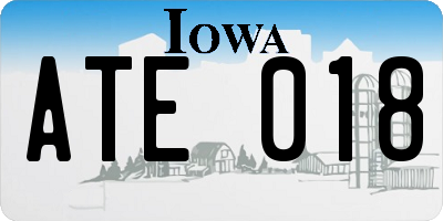 IA license plate ATE018