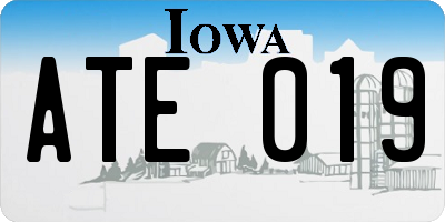 IA license plate ATE019