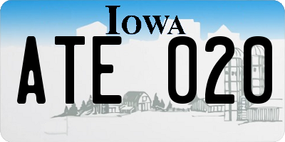IA license plate ATE020