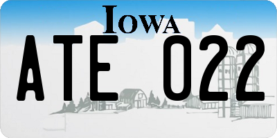 IA license plate ATE022