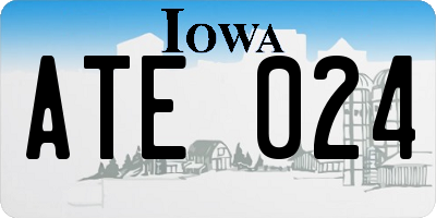 IA license plate ATE024