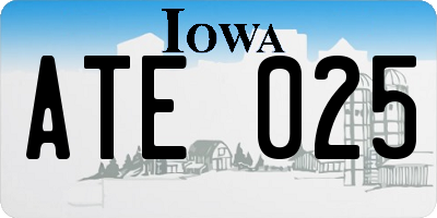 IA license plate ATE025