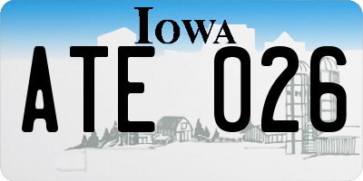 IA license plate ATE026