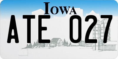 IA license plate ATE027