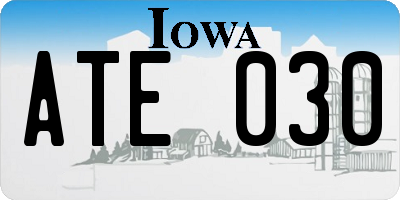 IA license plate ATE030
