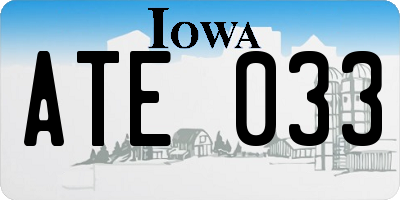 IA license plate ATE033