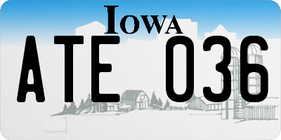 IA license plate ATE036