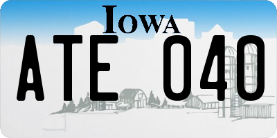 IA license plate ATE040